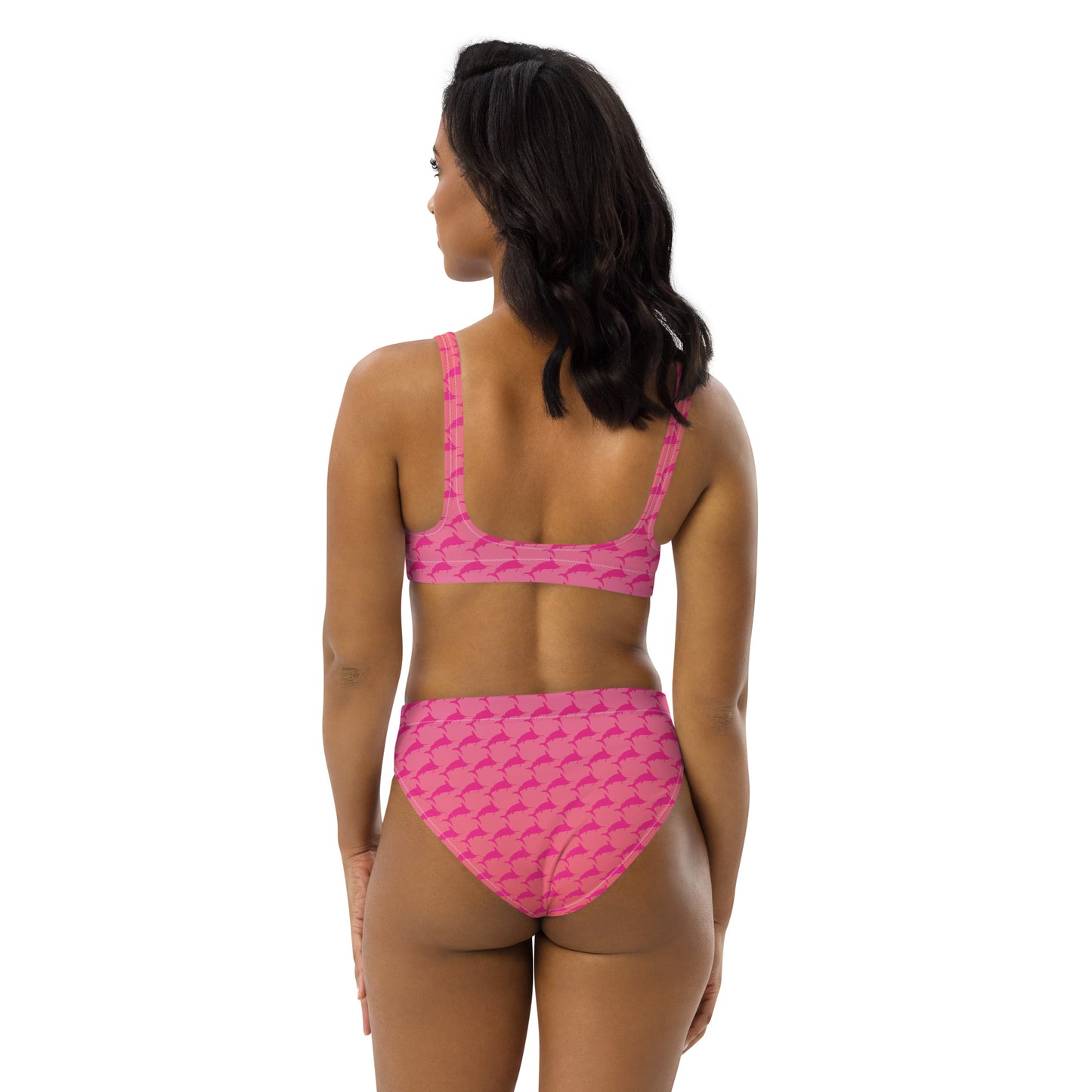 Sunset Ombré Pink Marlin Straight Recycled high-waisted bikini