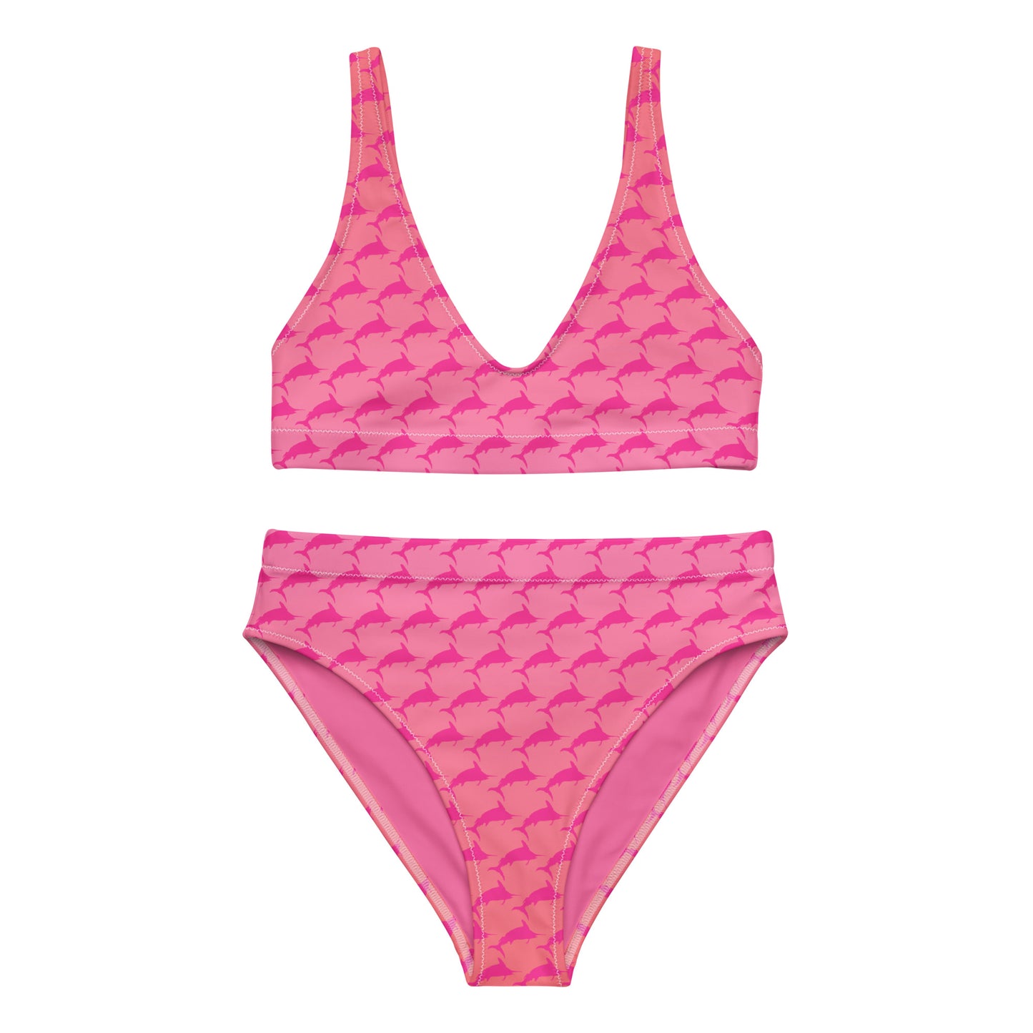 Sunset Ombré Pink Marlin Straight Recycled high-waisted bikini