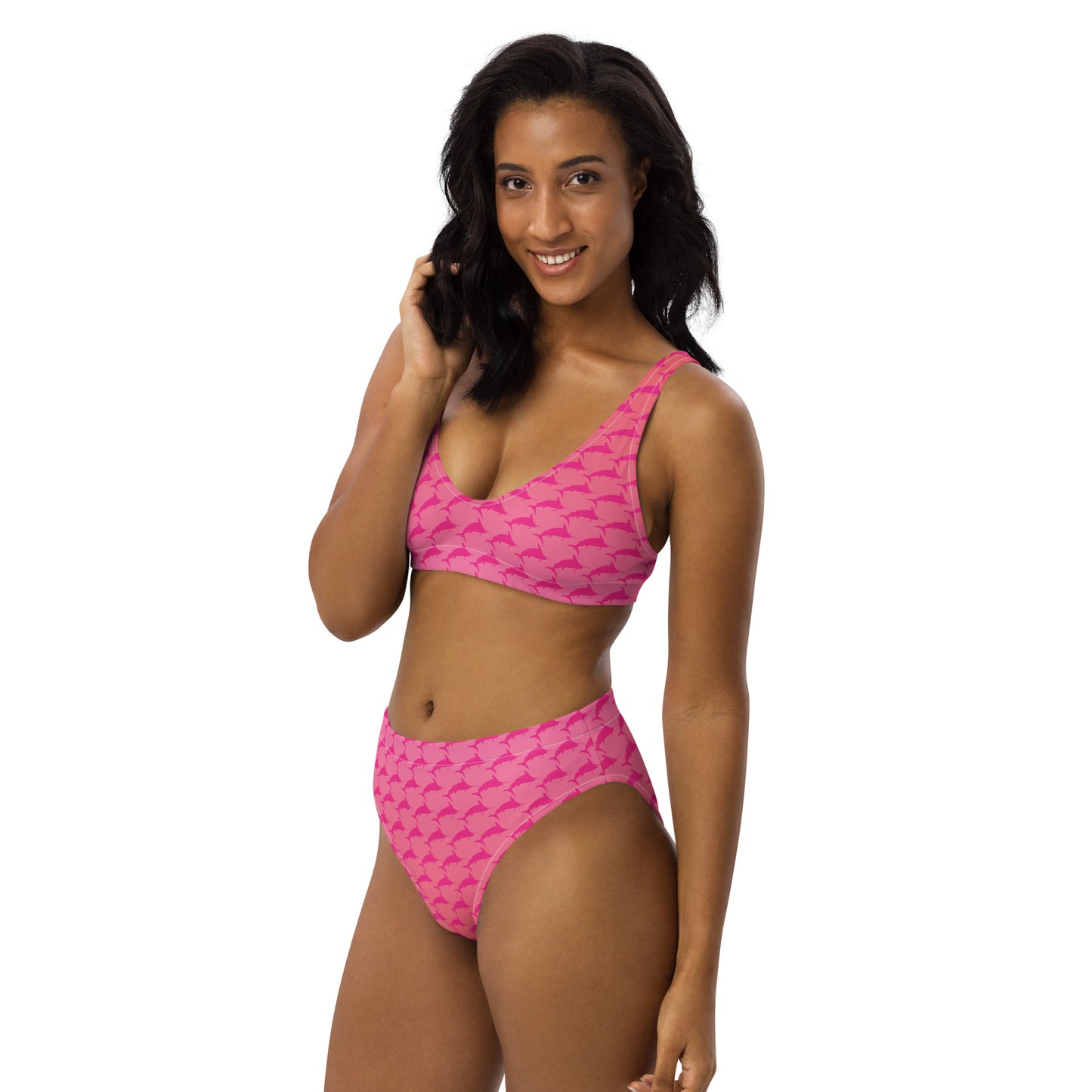 Sunset Ombré Pink Marlin Straight Recycled high-waisted bikini