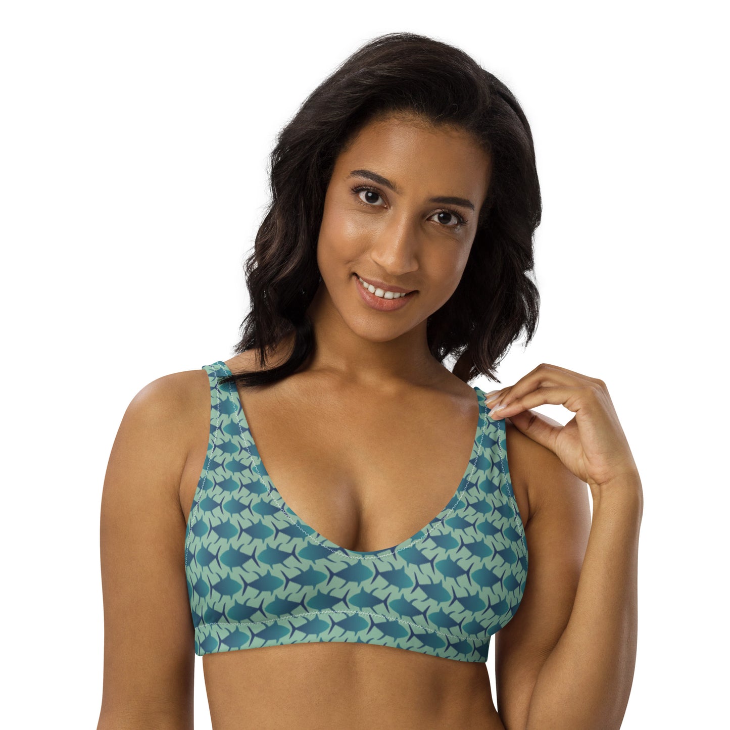 Ahi Allover Recycled padded bikini top