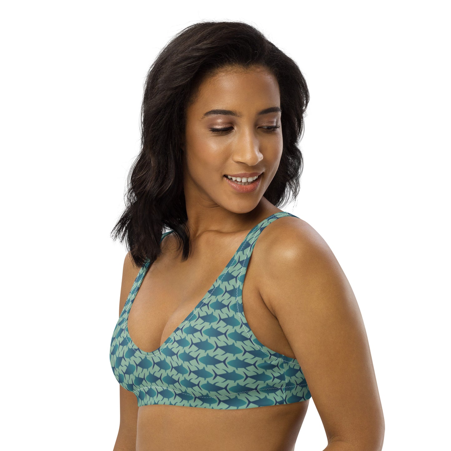 Ahi Allover Recycled padded bikini top