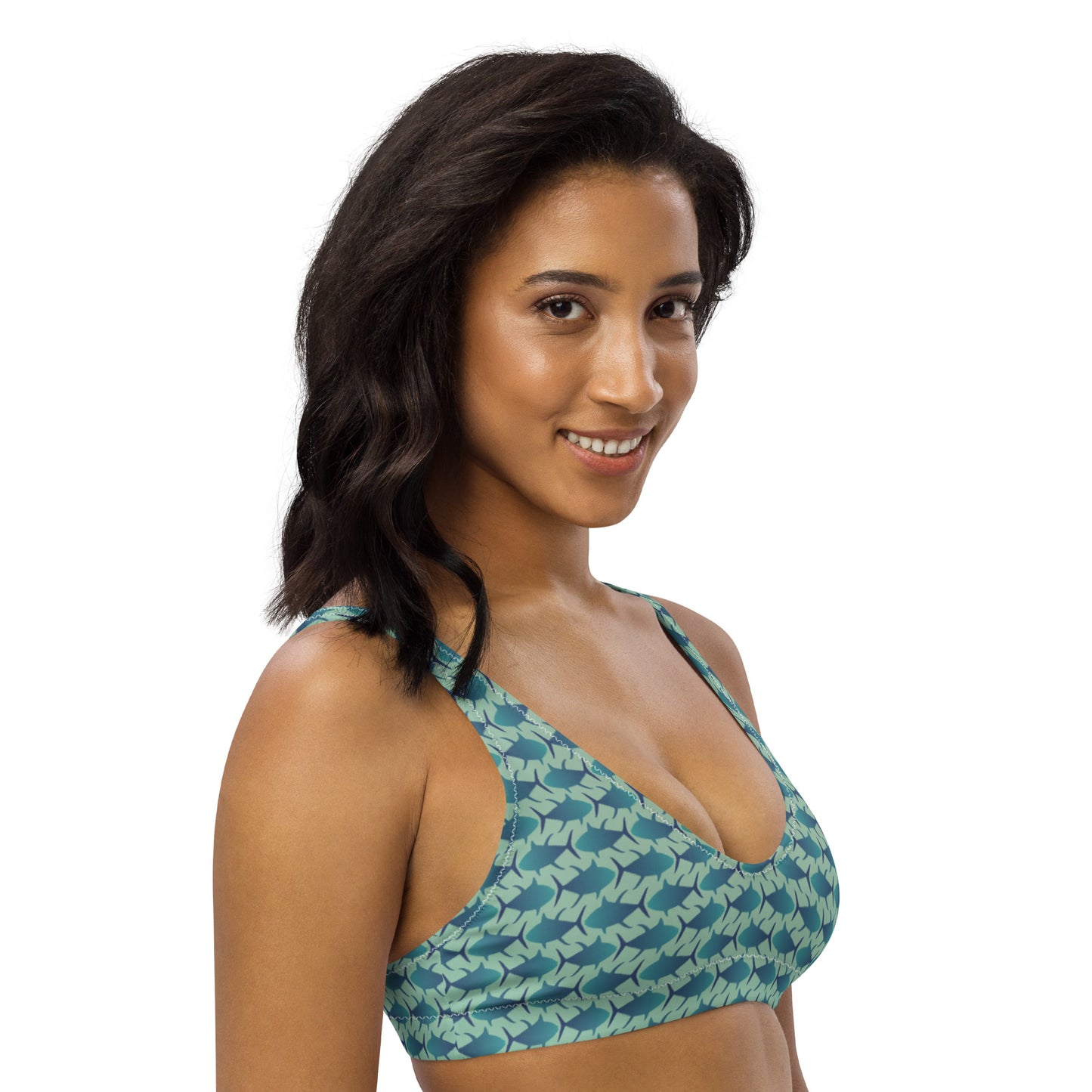 Ahi Allover Recycled padded bikini top