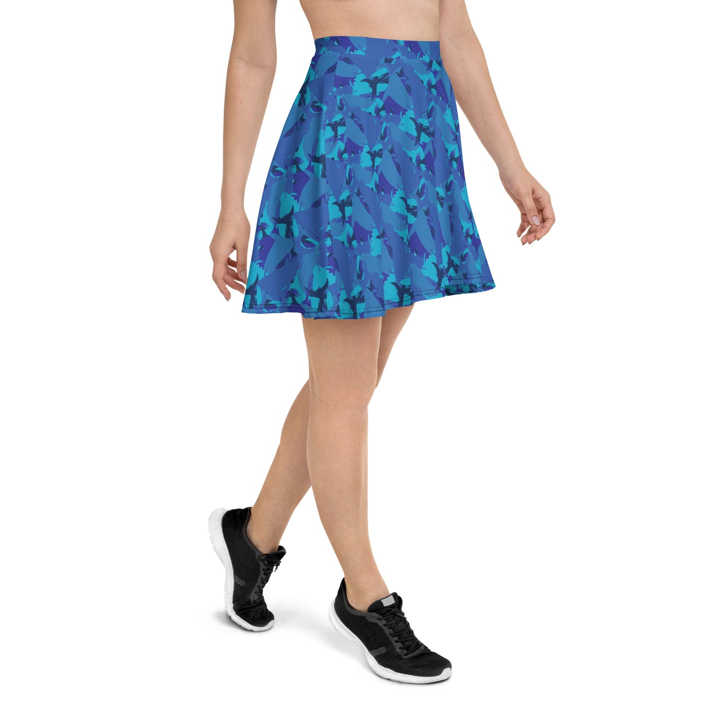 Blue marlin camo Skater Skirt