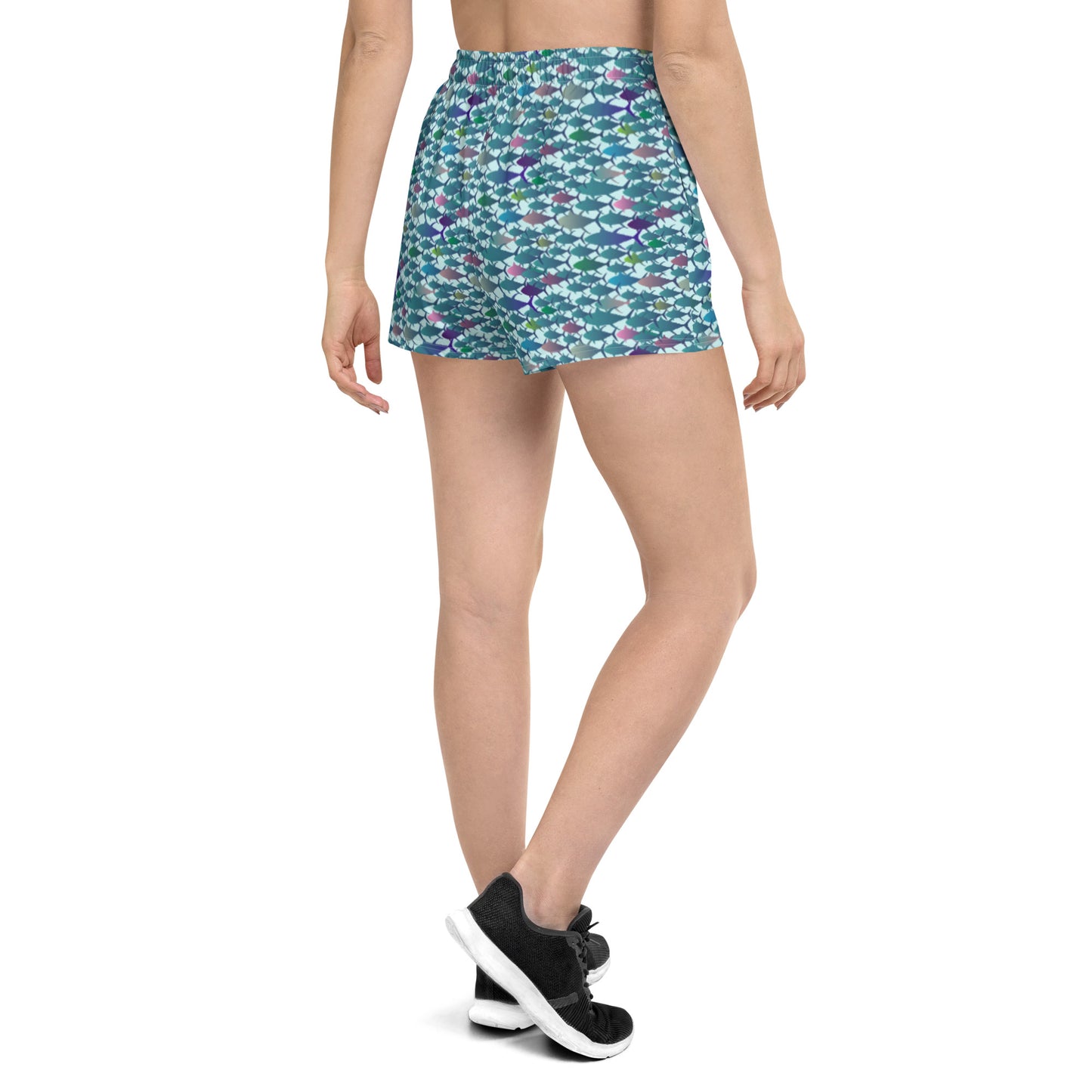 Technicolor tuna Women’s Recycled Athletic Shorts