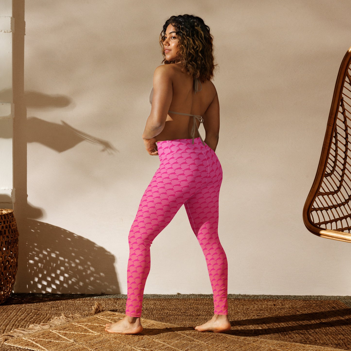 Sunset Ombré Pink Marlin Straight Yoga Leggings