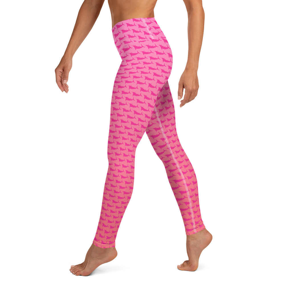 Sunset pink marlin ombre Yoga Leggings