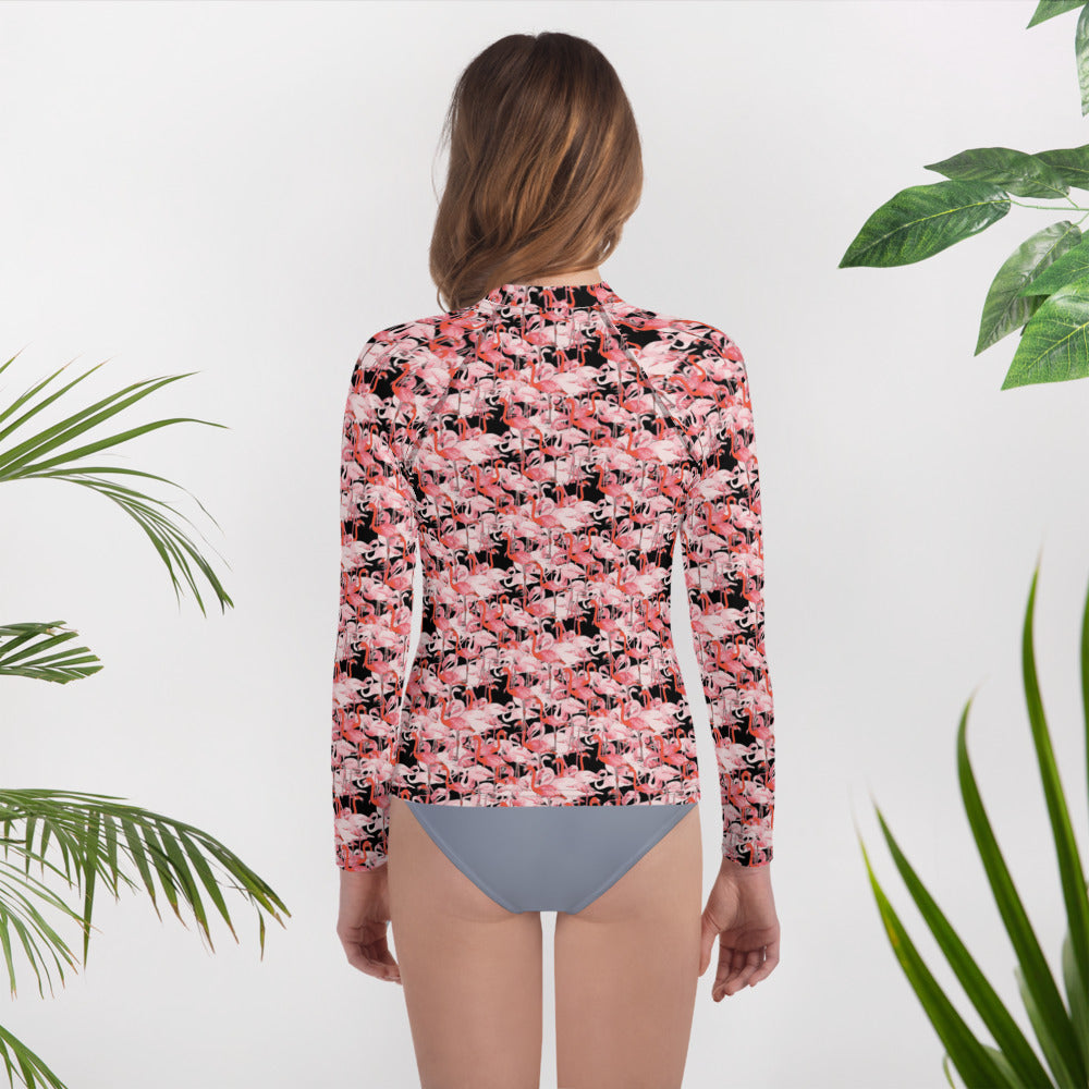 Winterflock flamingo Youth Rash Guard