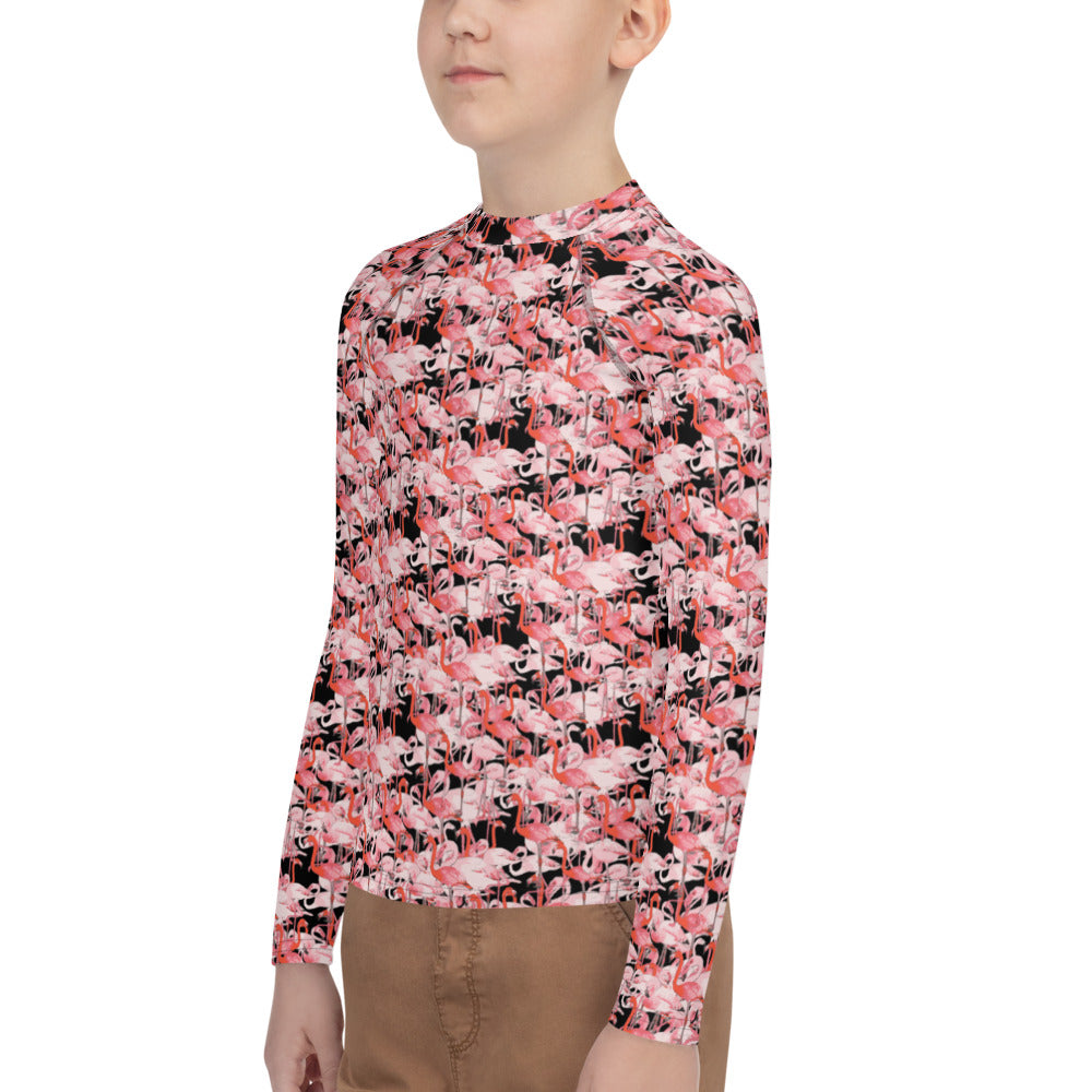 Winterflock flamingo Youth Rash Guard