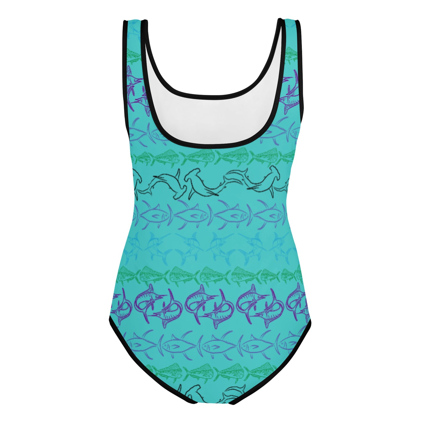 Tribal Fish All-Over Print Youth Swimsuit