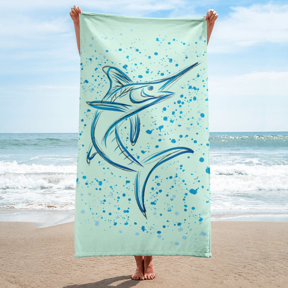 Marlin sketch pattern Towel