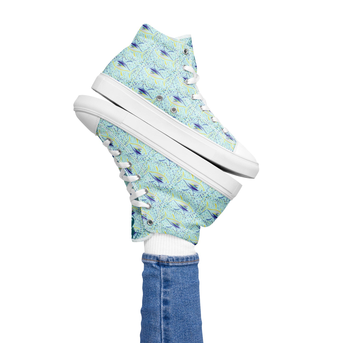 Splatter Tuna Women’s high top canvas shoes