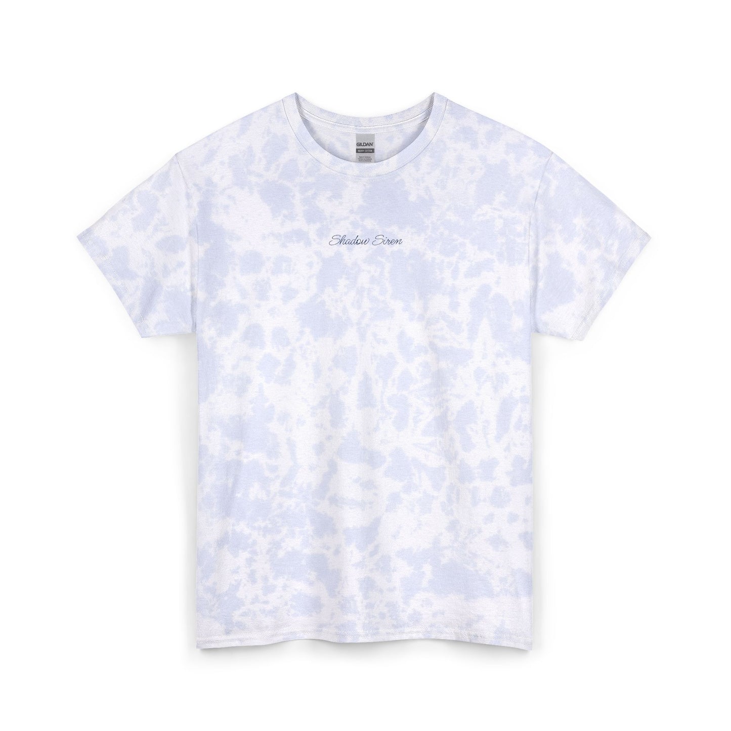 Minimalist Mermaid Tee — "Coast Mind" Light Blue Tiedye Cotton Shirt