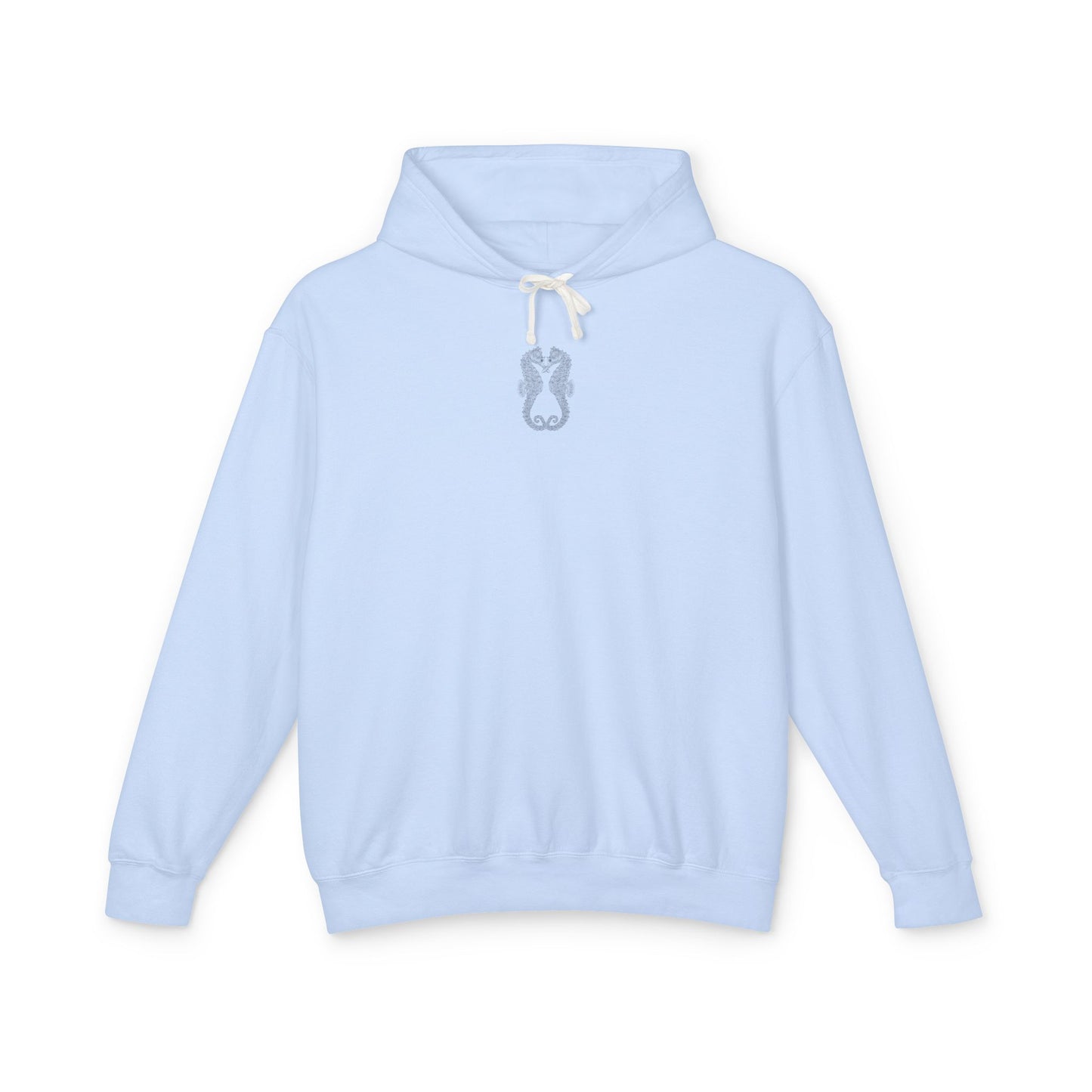 Seaside Seahorse Hoodie — Intricate Nautical Graphic Lightweight Hoodie