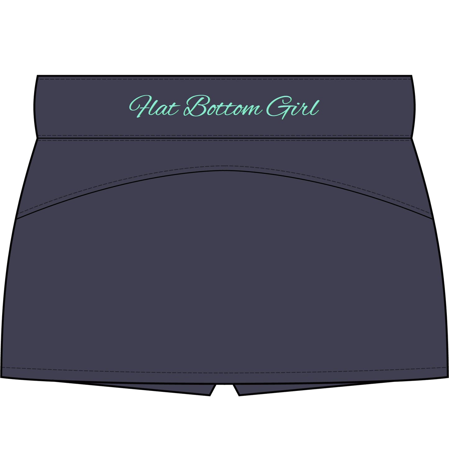 Ombré Flat Bottom Girls Women's Repeat Skort navy with words