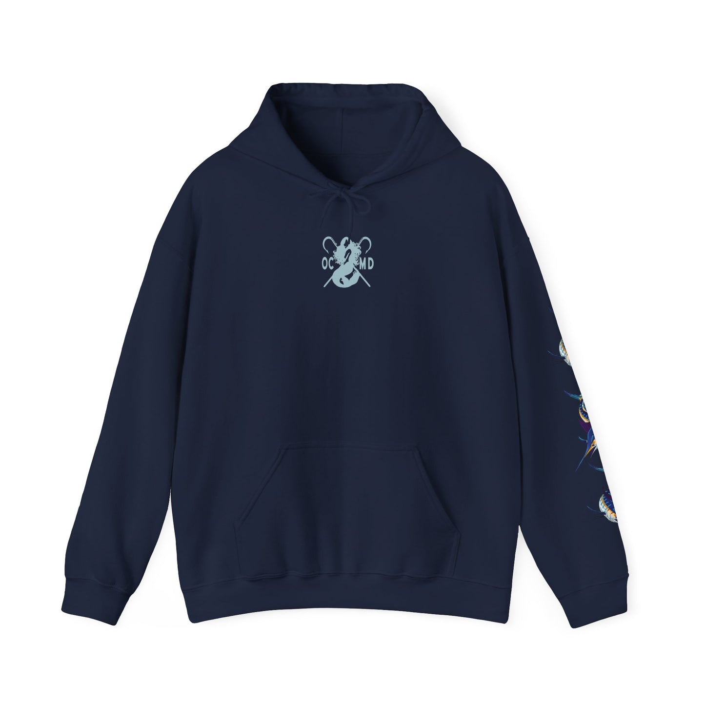 Digging marlin Hoodie — print Sleeve Hooded Sweatshirt