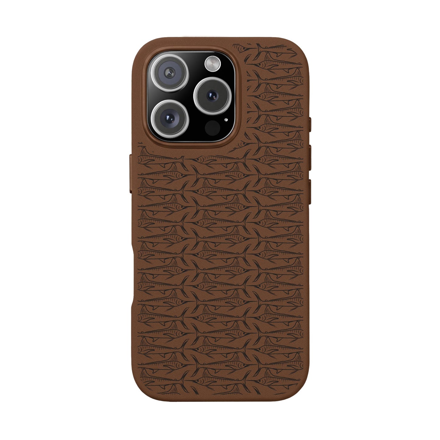 Marlin Sketch PU Leather Phone Cases (Engraving)