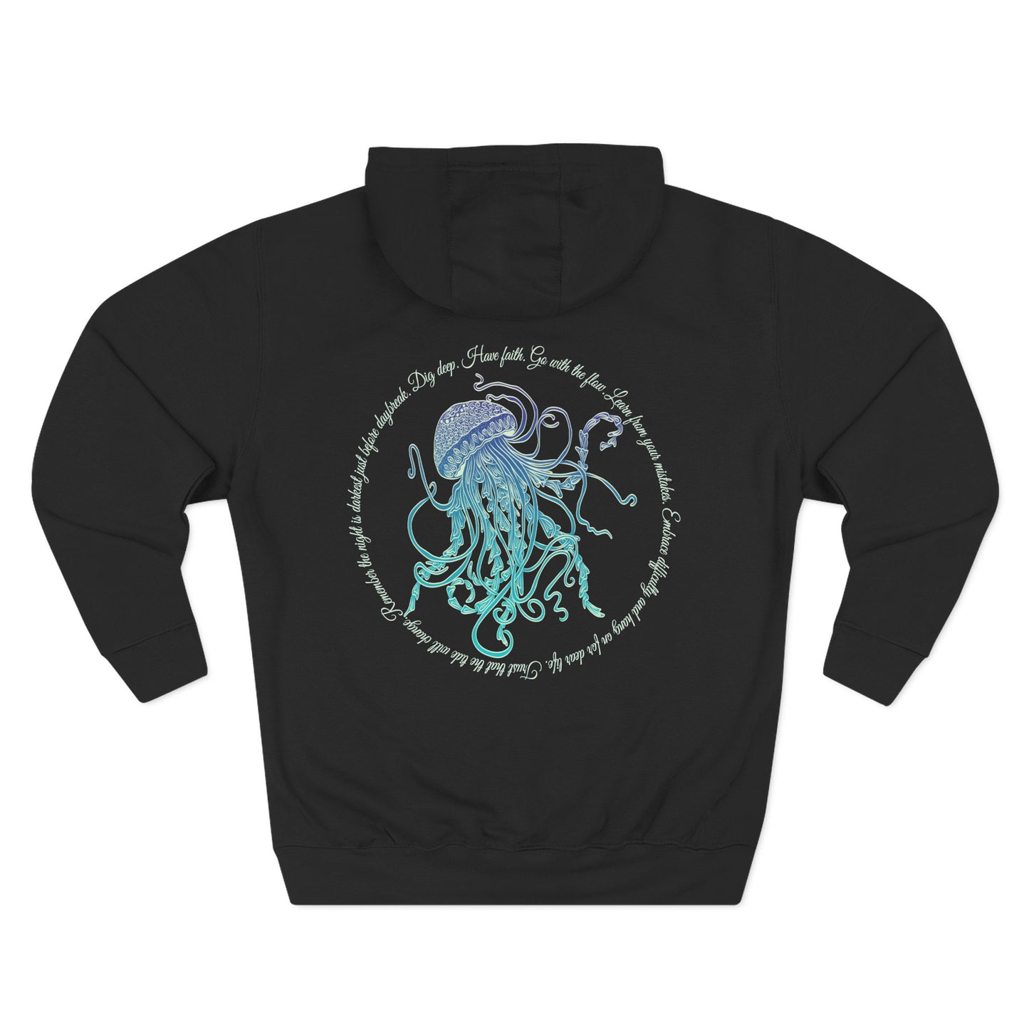 Changing tides Jellyfish Fleece Hoodie - Cozy, Unique Sea Creature Design