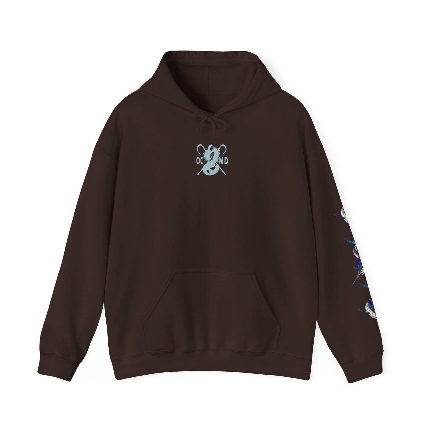 Digging marlin Hoodie — print Sleeve Hooded Sweatshirt