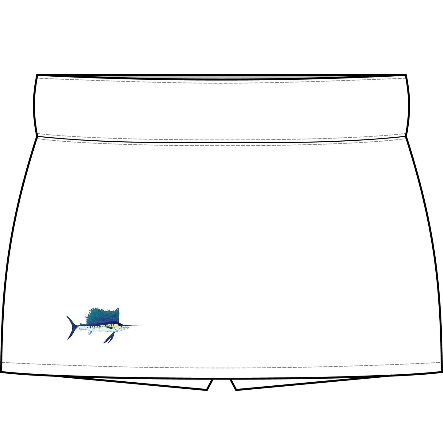 Watercolor Sailfish Women's Skort white