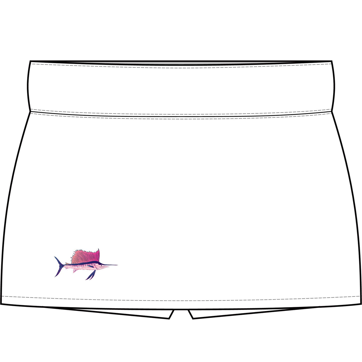 Pink Watercolor Sailfish Women's Skort white