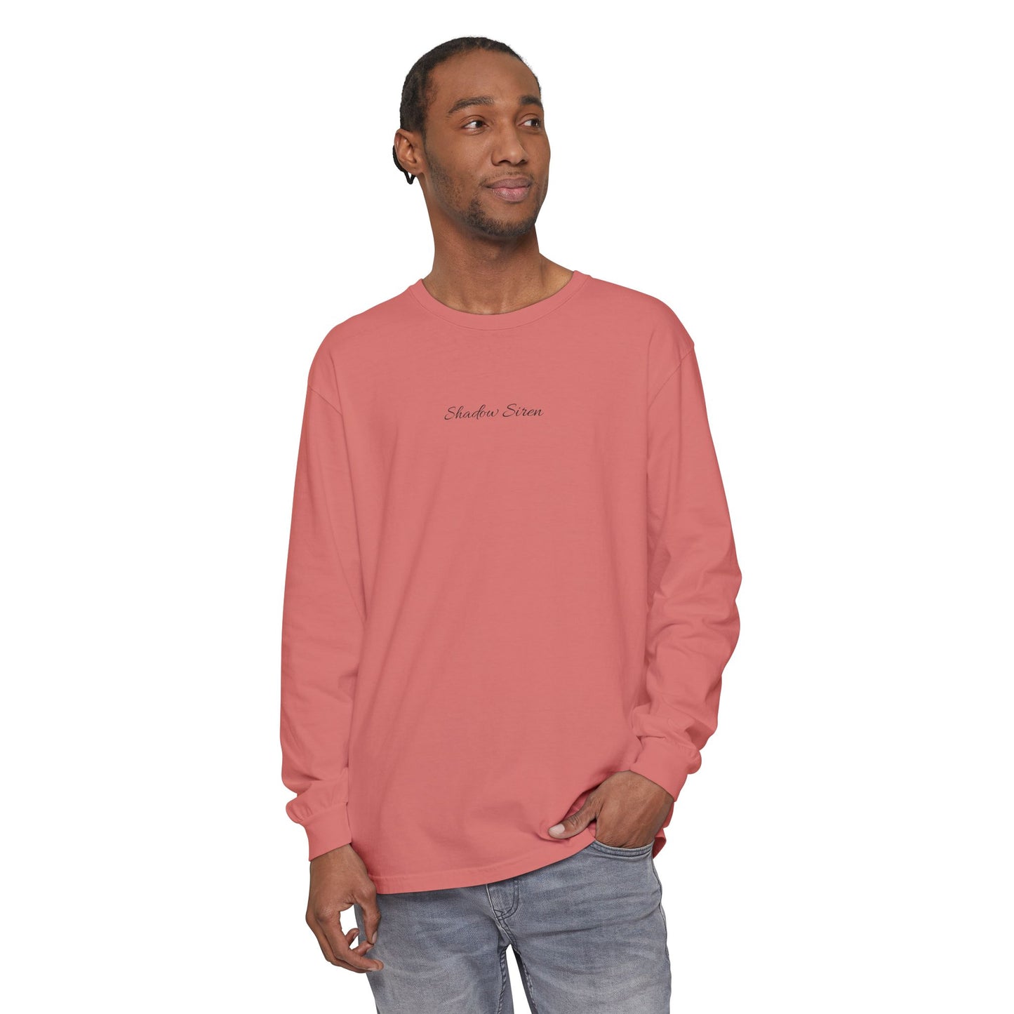 Mermaid Camdyn Long Sleeve Tee — Ocean Graphic Garment-Dyed Shirt