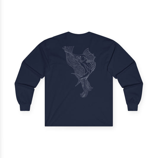 Lines In Billfish line art Long Sleeve Tee