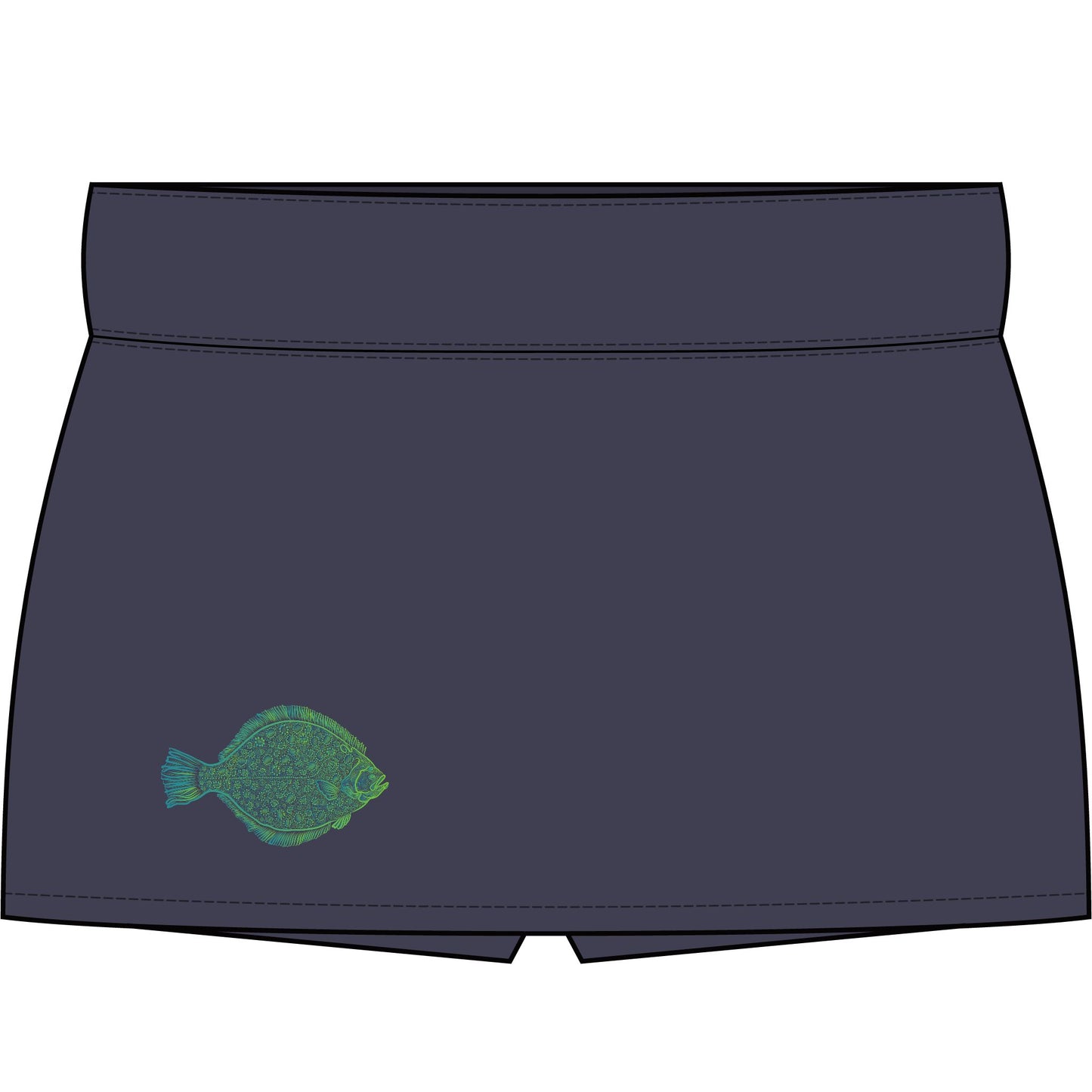 Ombré Flat Bottom Girls Women's Repeat Skort navy with words