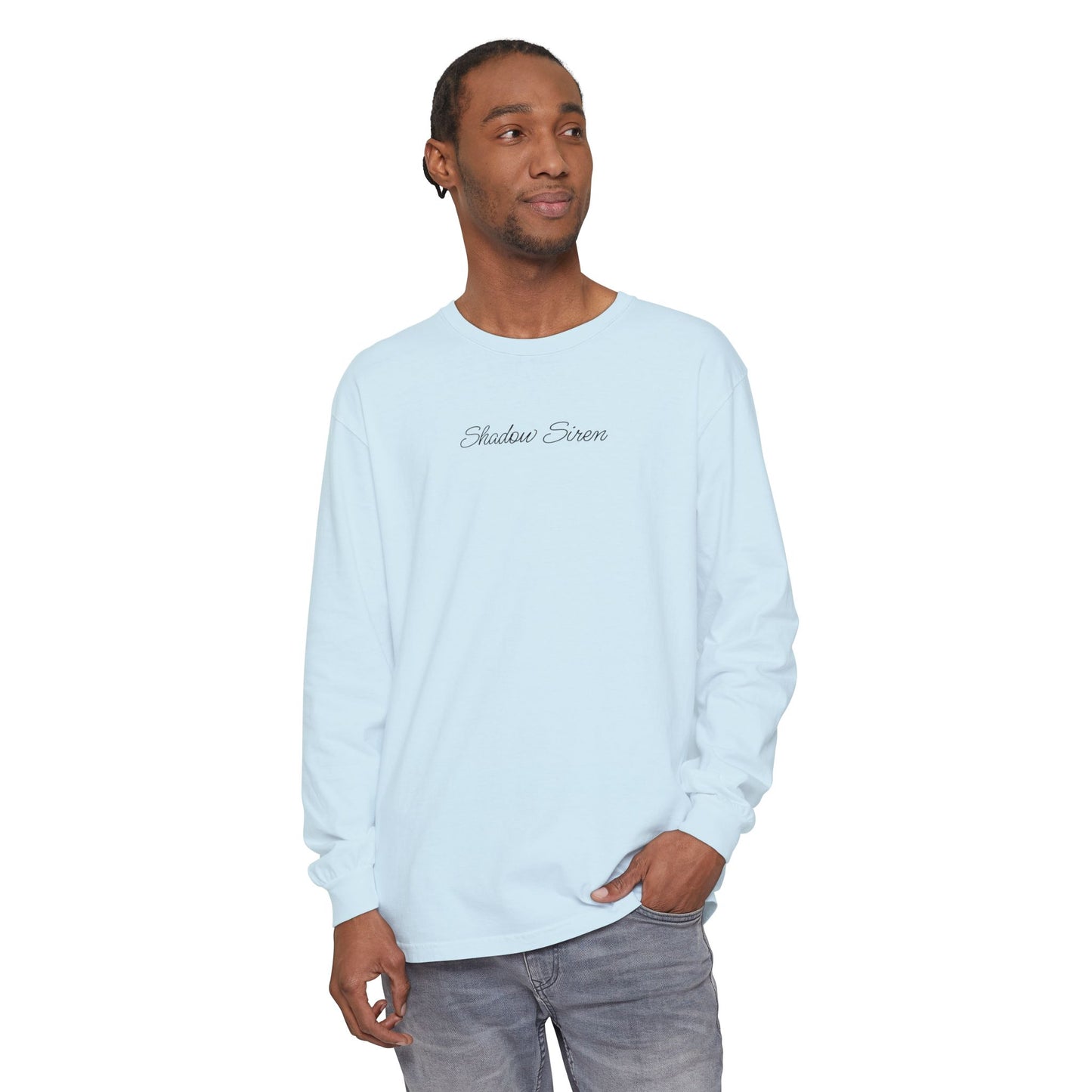 Symbiosis Mermaid & Marlin Long Sleeve Tee — "Endless Ocean" Garment-Dyed Shirt