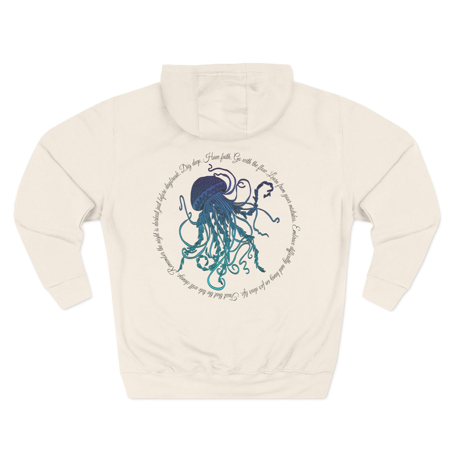 Changing tides Jellyfish Fleece Hoodie - Cozy, Unique Sea Creature Design