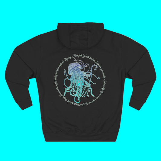 Changing tides Jellyfish Fleece Hoodie - Cozy, Unique Sea Creature Design
