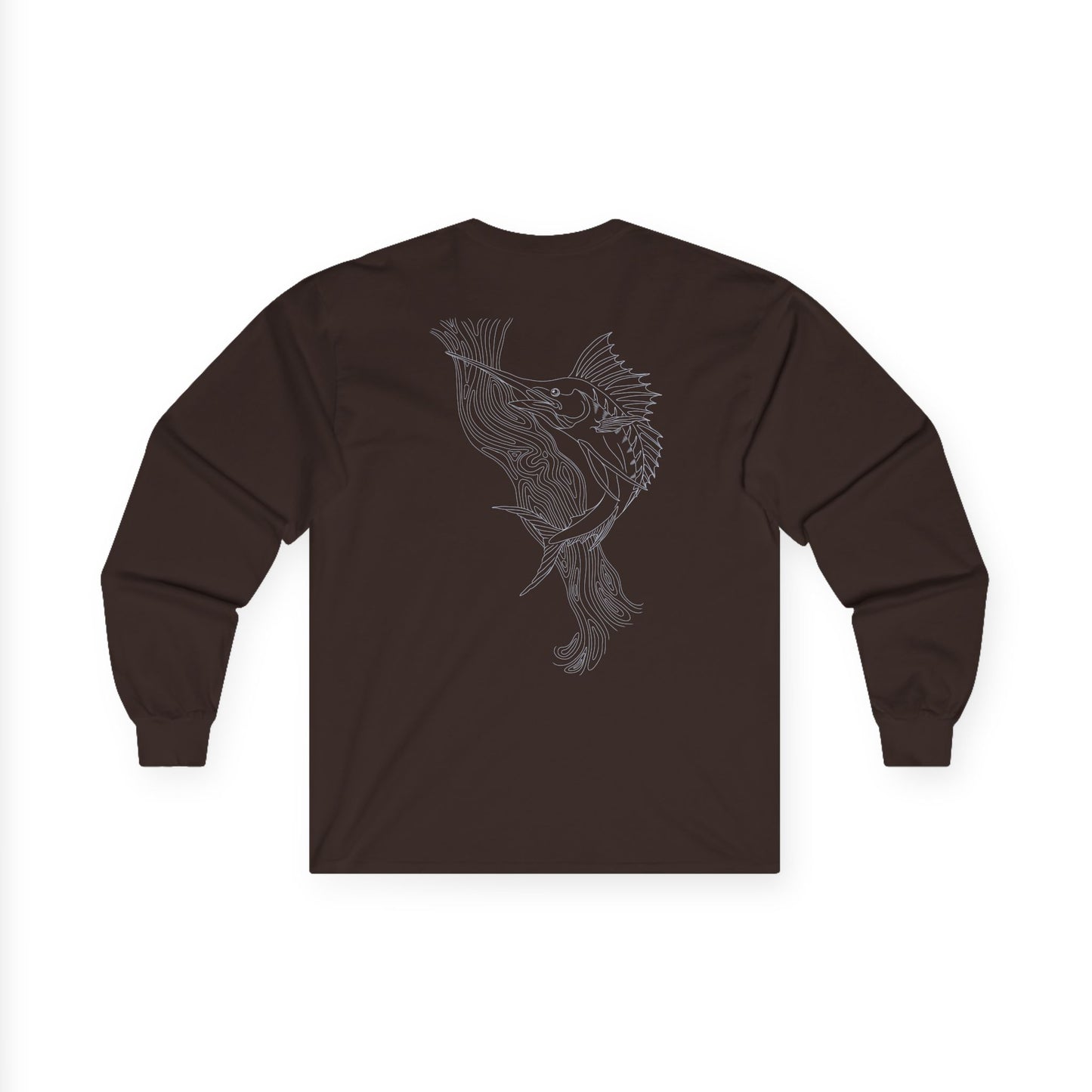Lines In Billfish line art Long Sleeve Tee