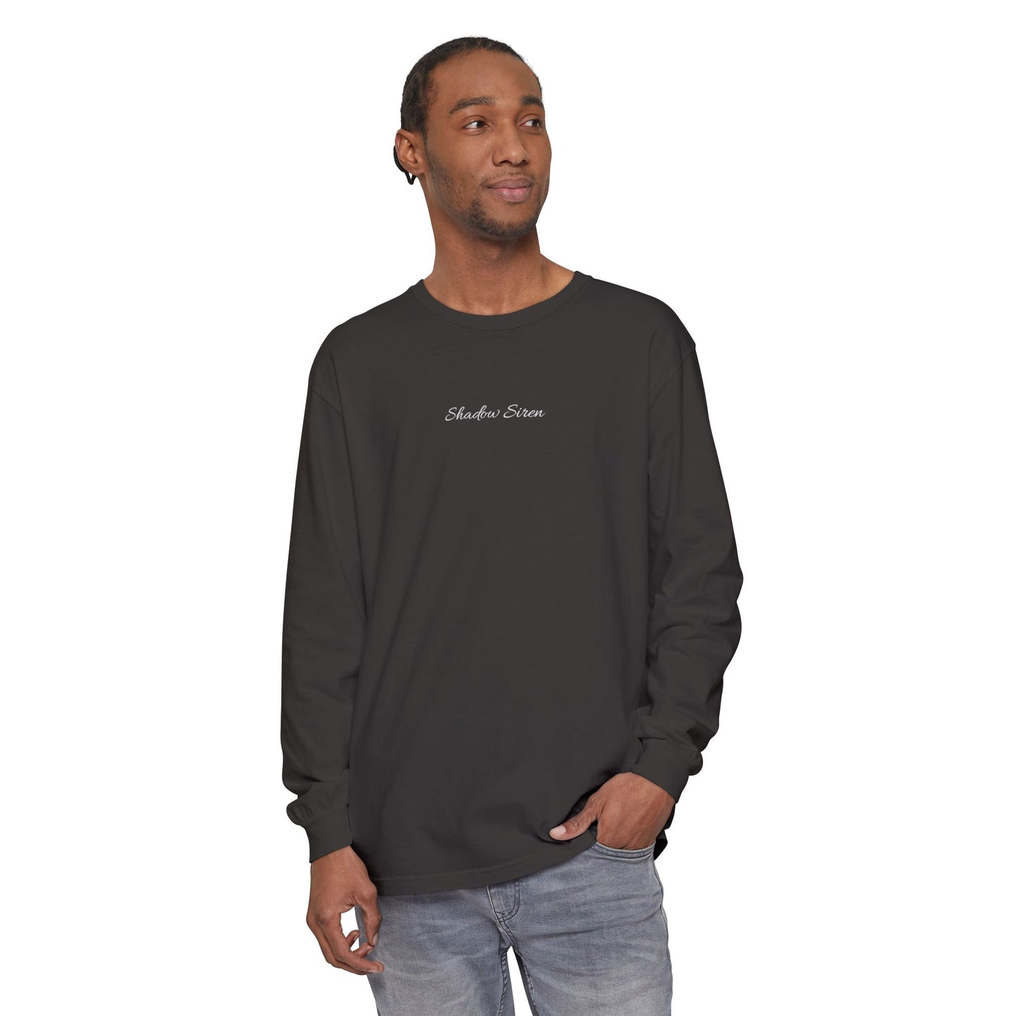 Mermaid Camdyn Long Sleeve Tee — Ocean Graphic Garment-Dyed Shirt