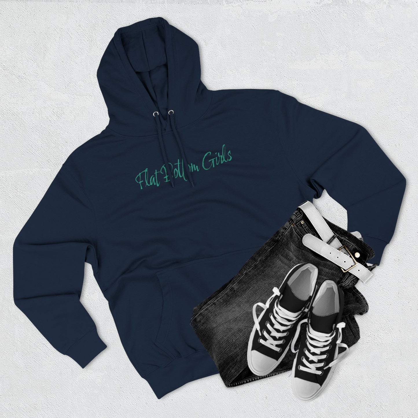 Flat Bottom Girls Green Fade Three-Panel Fleece Hoodie
