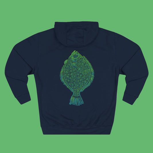 Flat Bottom Girls Green Fade Three-Panel Fleece Hoodie