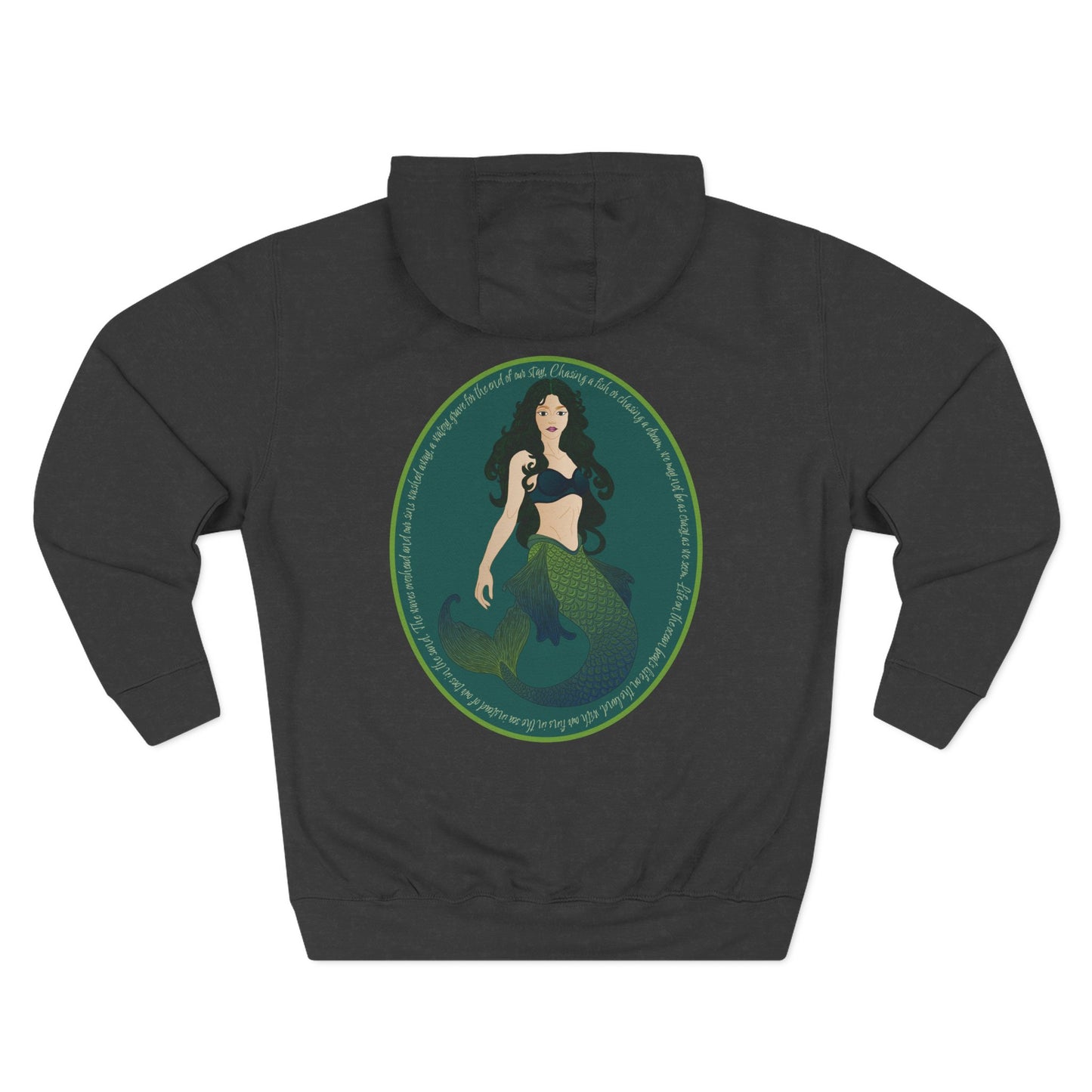 Vintage Green Siren Graphic Fleece Hoodie