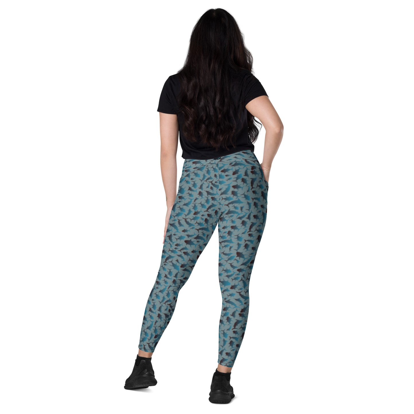 Scatter ombré on gothic Crossover leggings with pockets