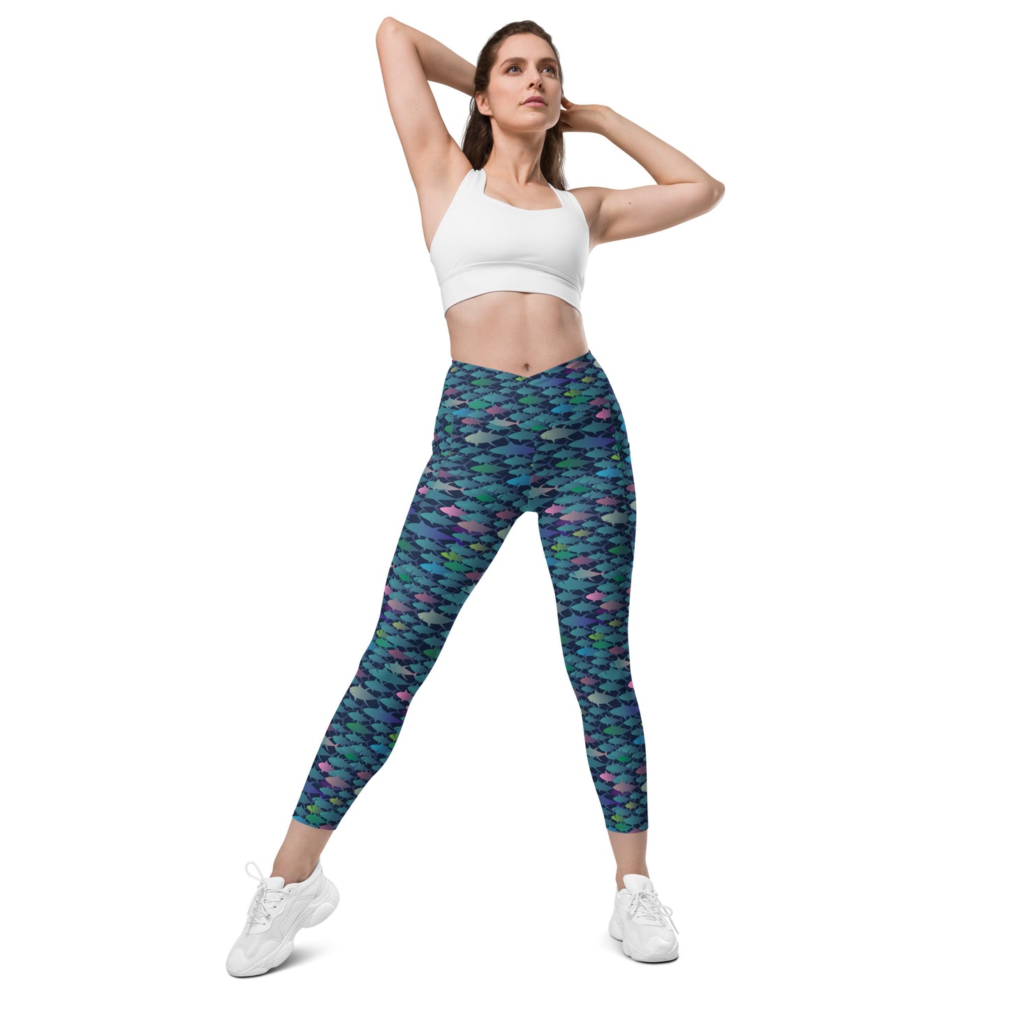 Technicolor Tuna Dark Crossover leggings with pockets