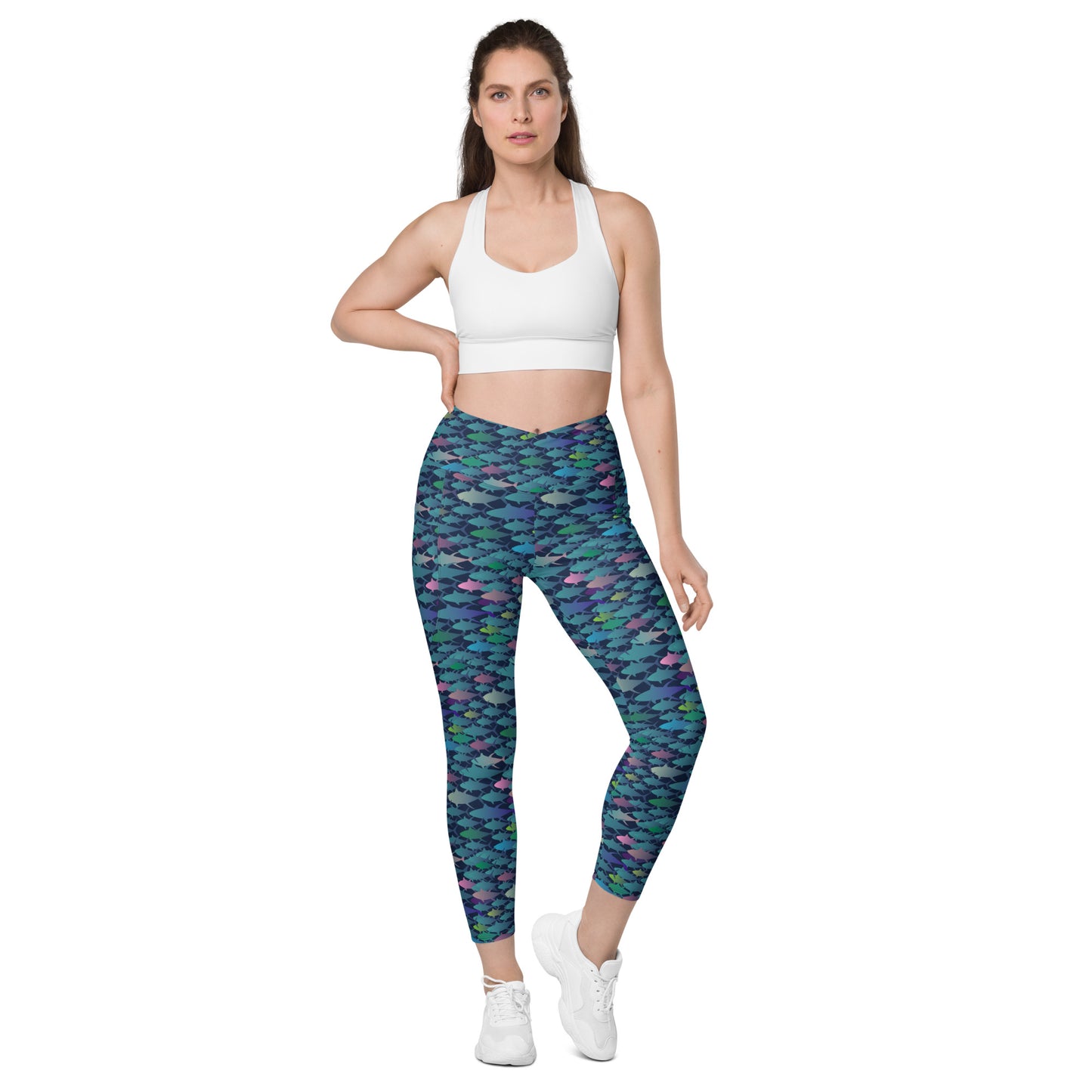 Technicolor Tuna Dark Crossover leggings with pockets