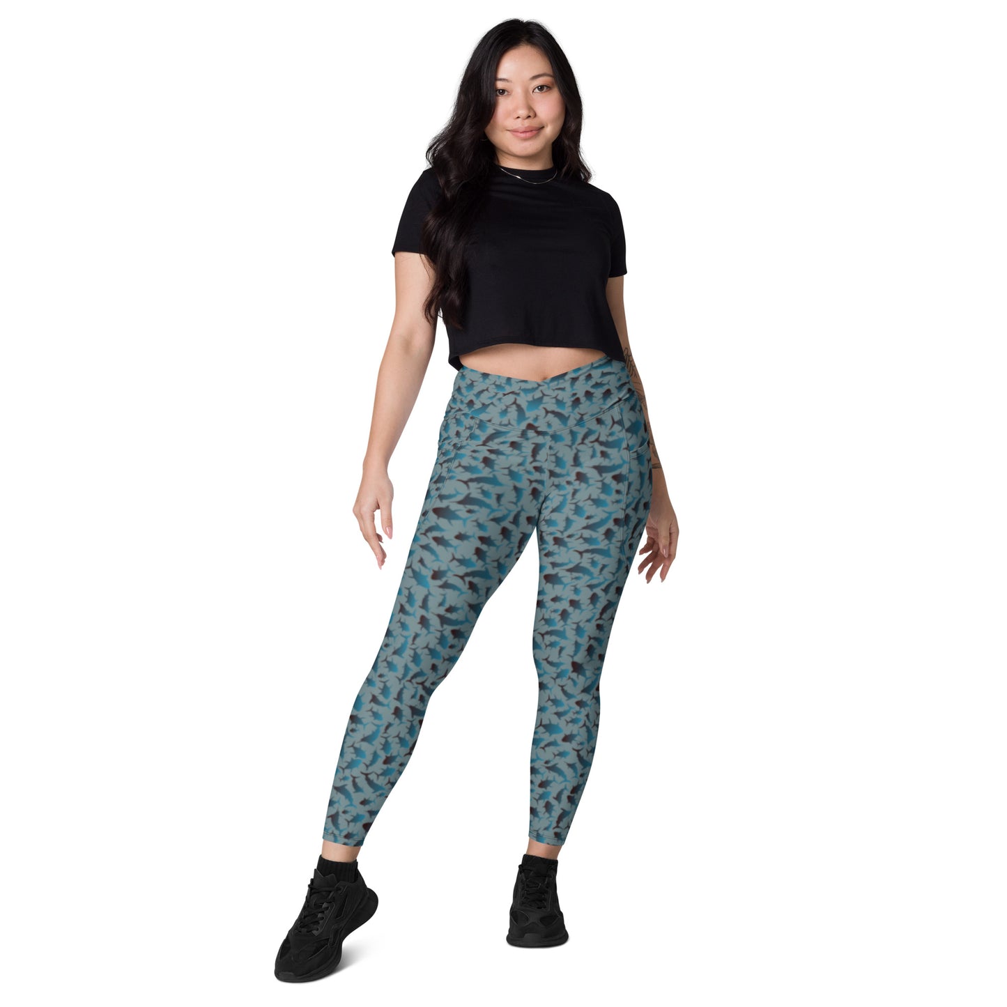 Scatter ombré on gothic Crossover leggings with pockets