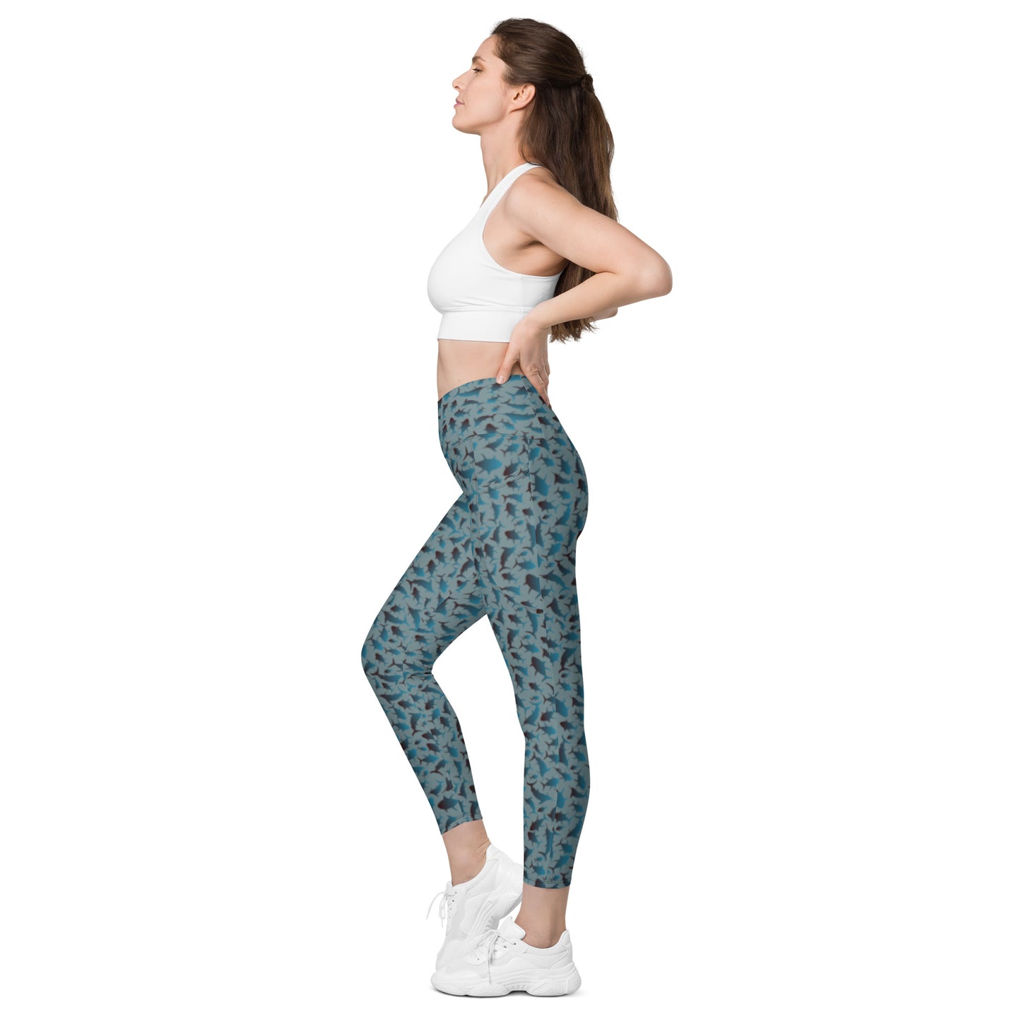 Marlin Tuna scatter ombré on gothic Crossover leggings with pockets