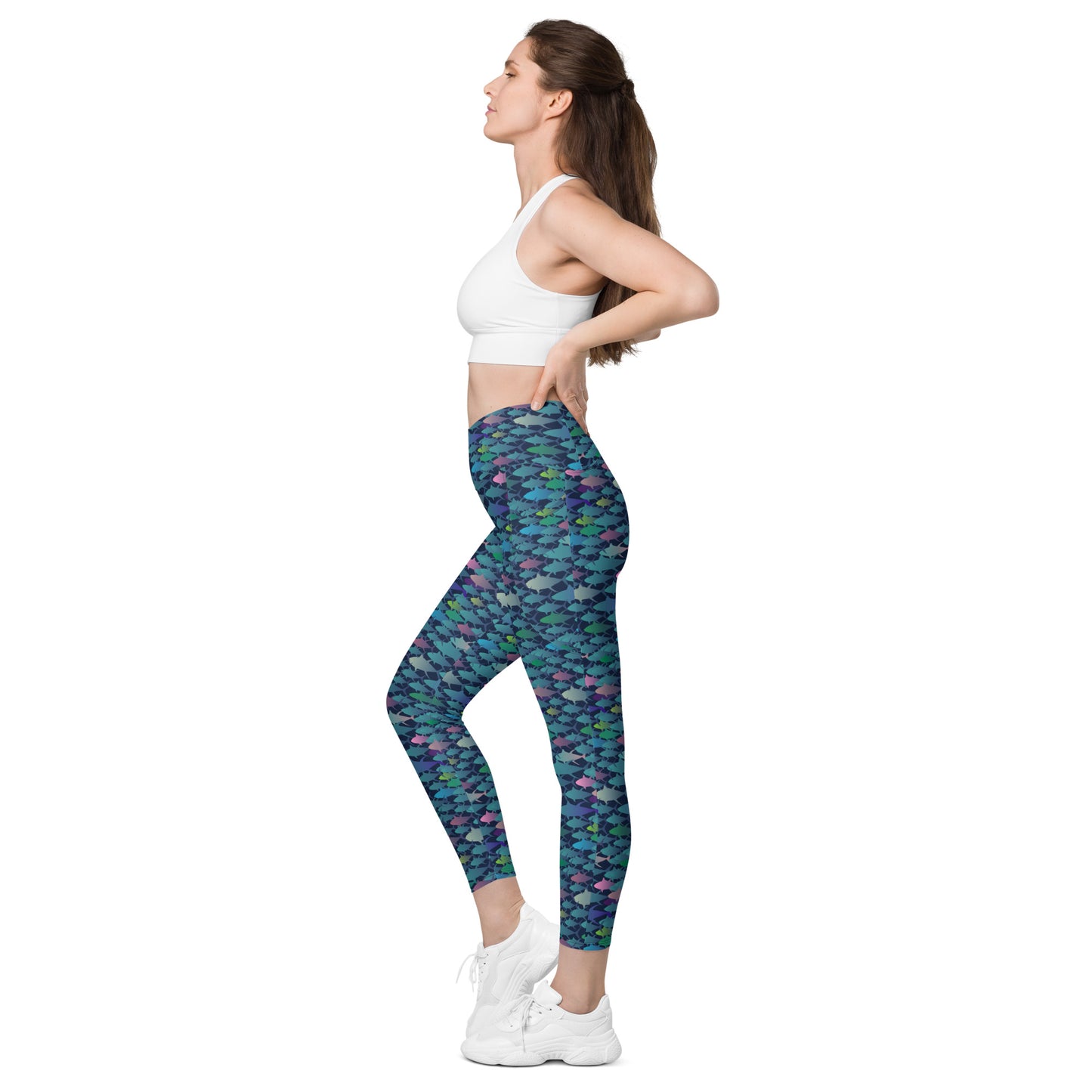 Technicolor Tuna Dark Crossover leggings with pockets