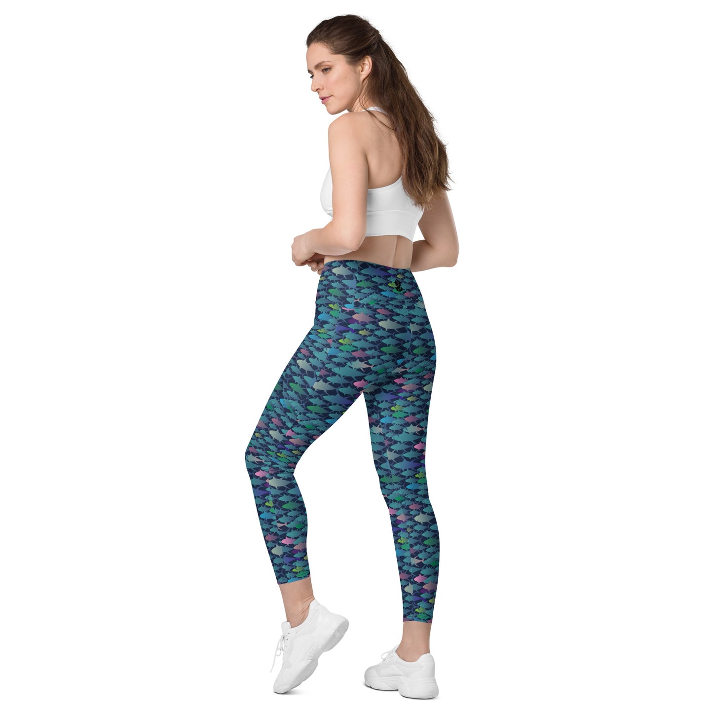 Technicolor Tuna Dark Crossover leggings with pockets