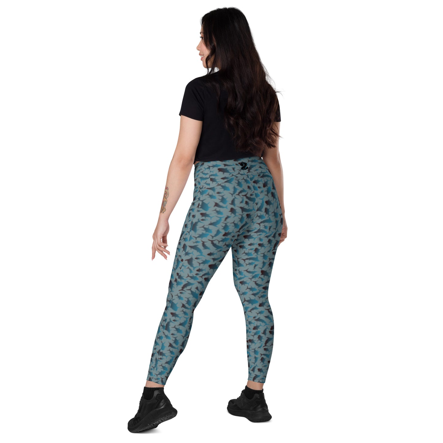 Scatter ombré on gothic Crossover leggings with pockets