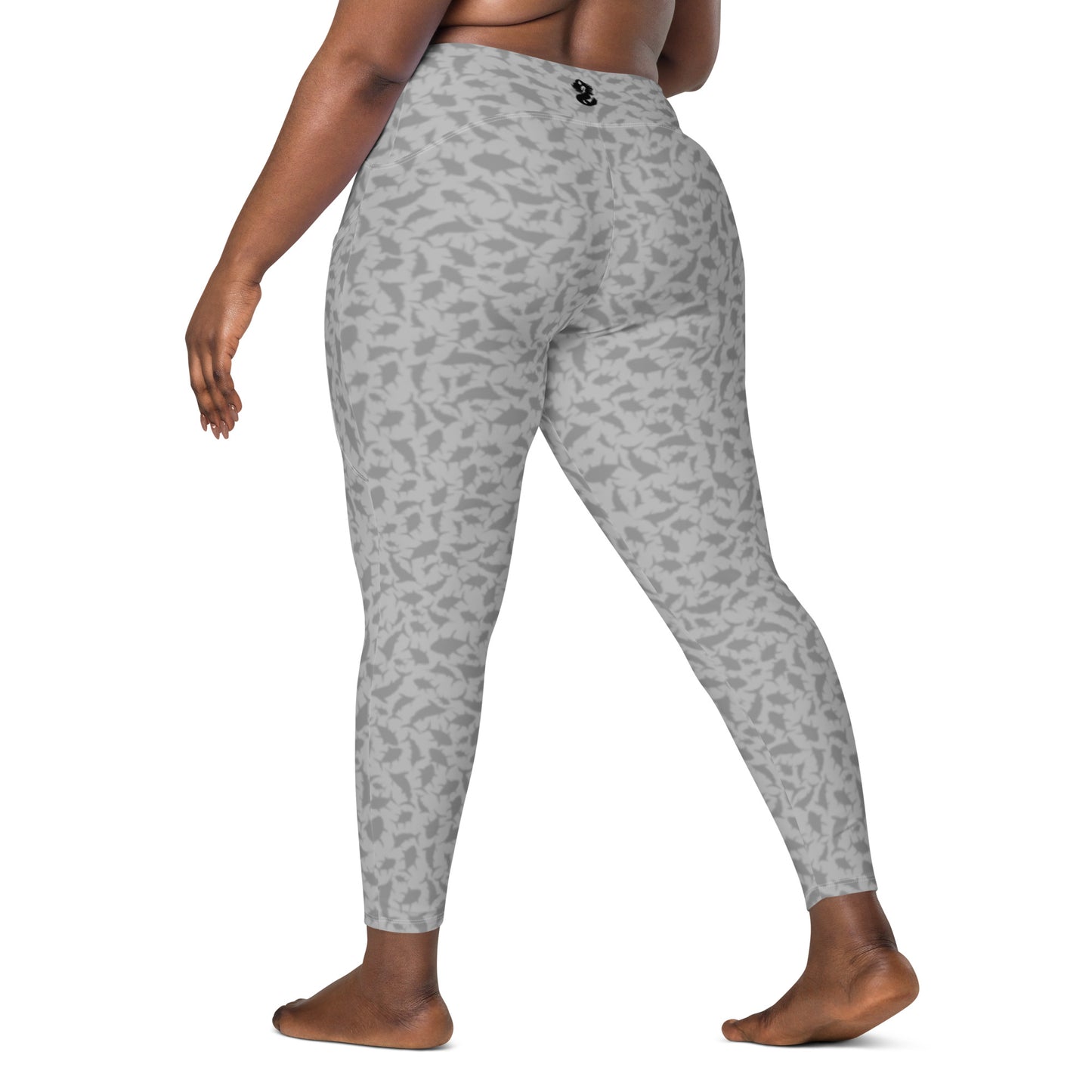 Scatter Tuna Marlin charcoal Crossover leggings with pockets