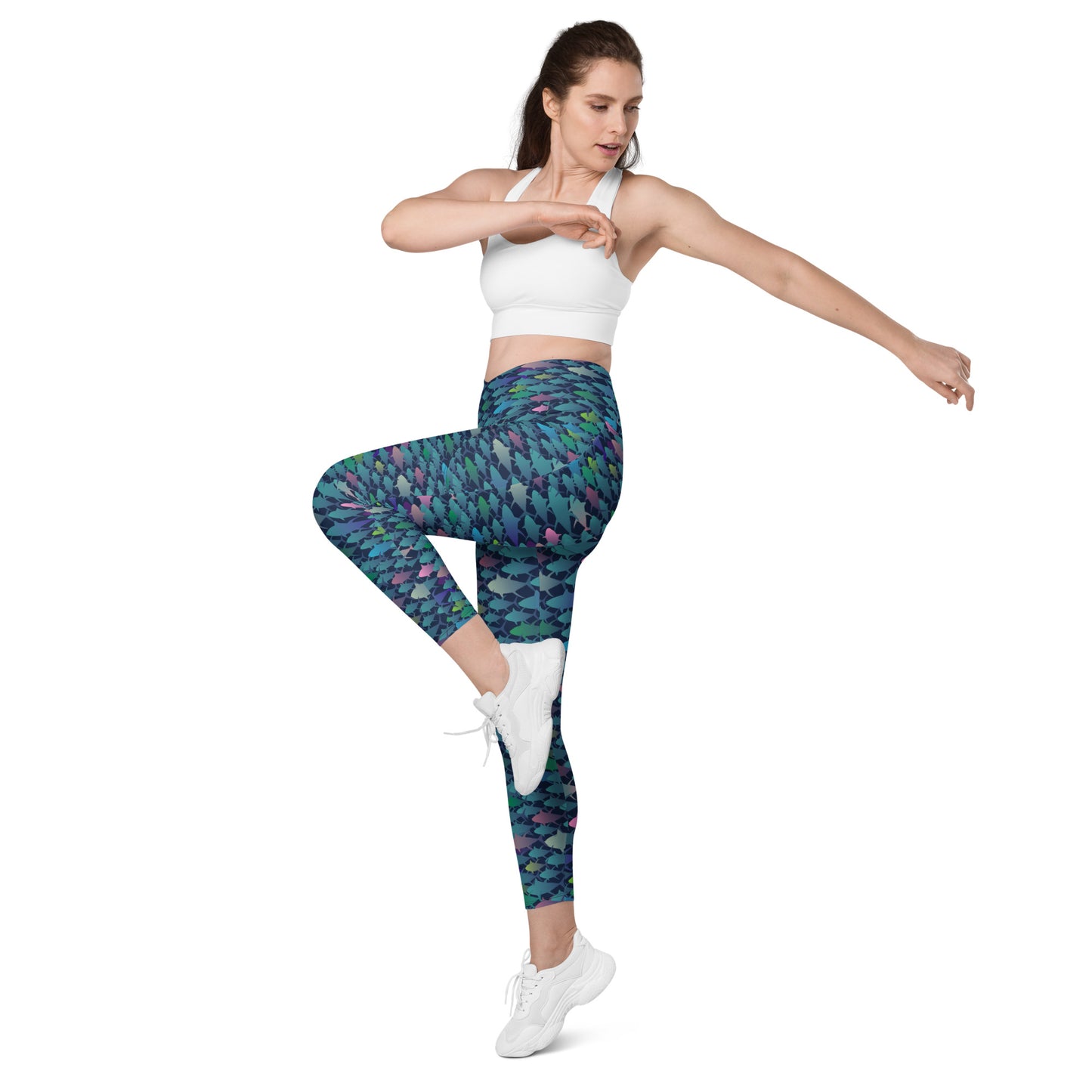 Technicolor Tuna Dark Crossover leggings with pockets