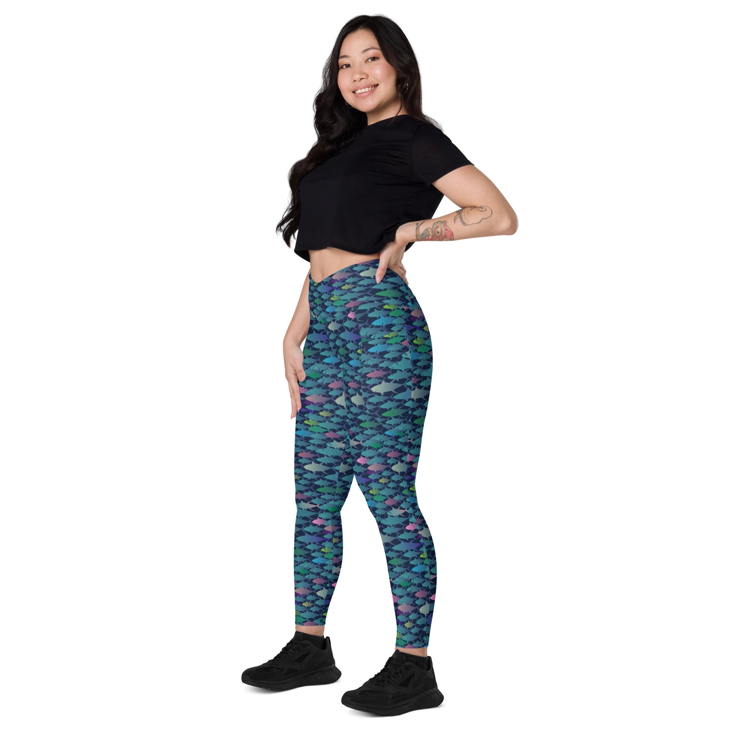 Technicolor Tuna Dark Crossover leggings with pockets