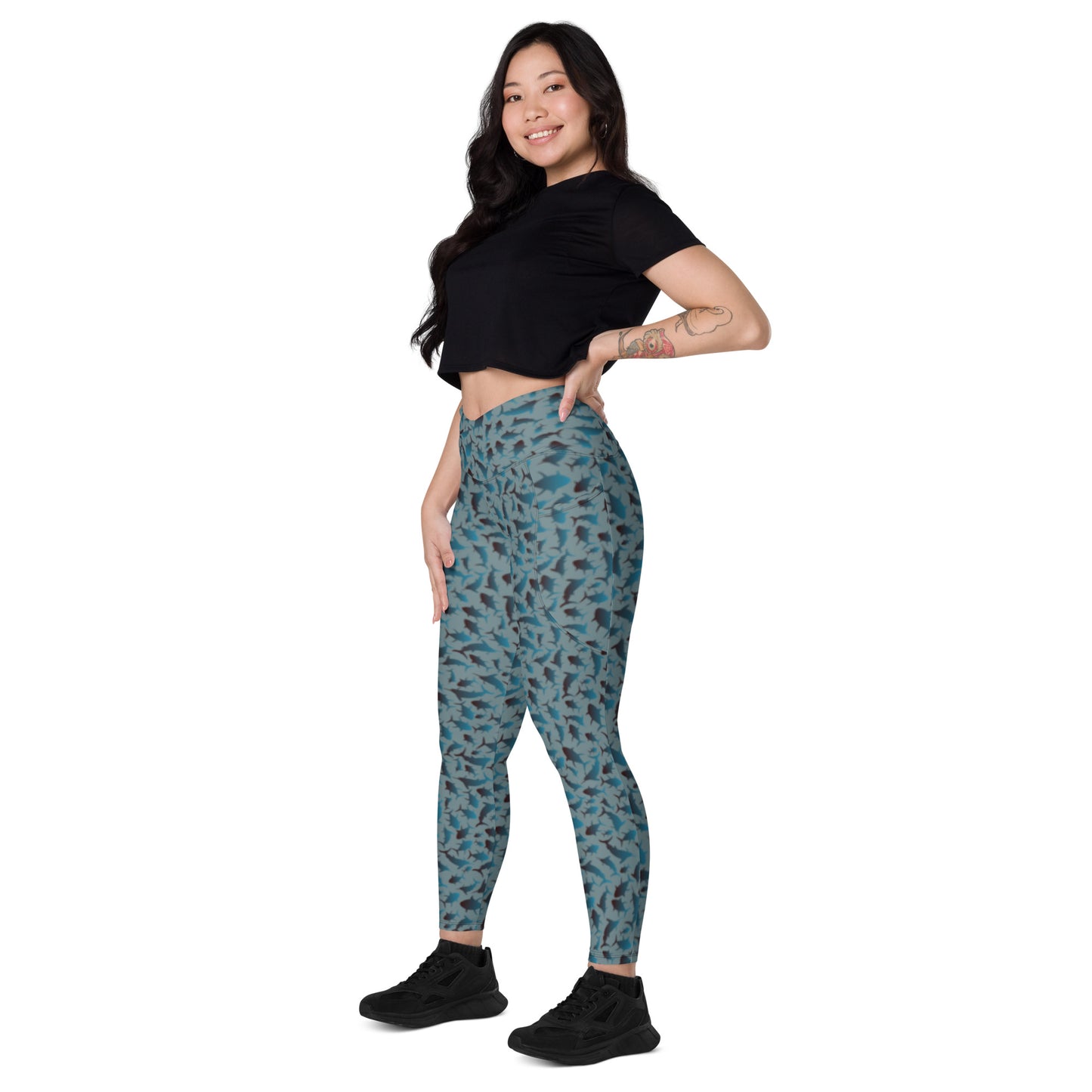 Scatter ombré on gothic Crossover leggings with pockets