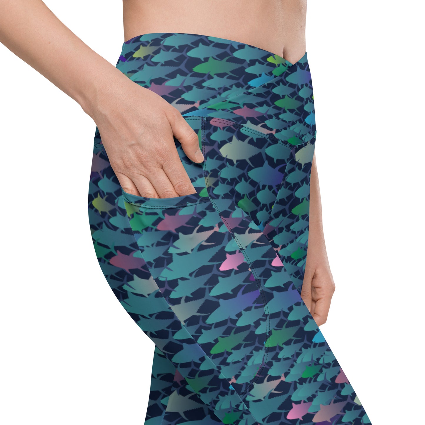 Technicolor Tuna Dark Crossover leggings with pockets