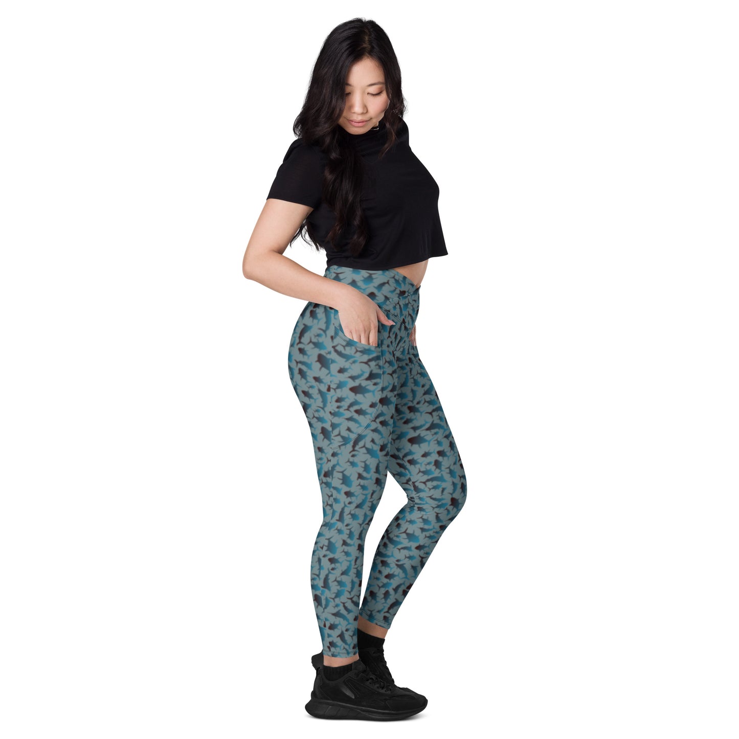 Scatter ombré on gothic Crossover leggings with pockets