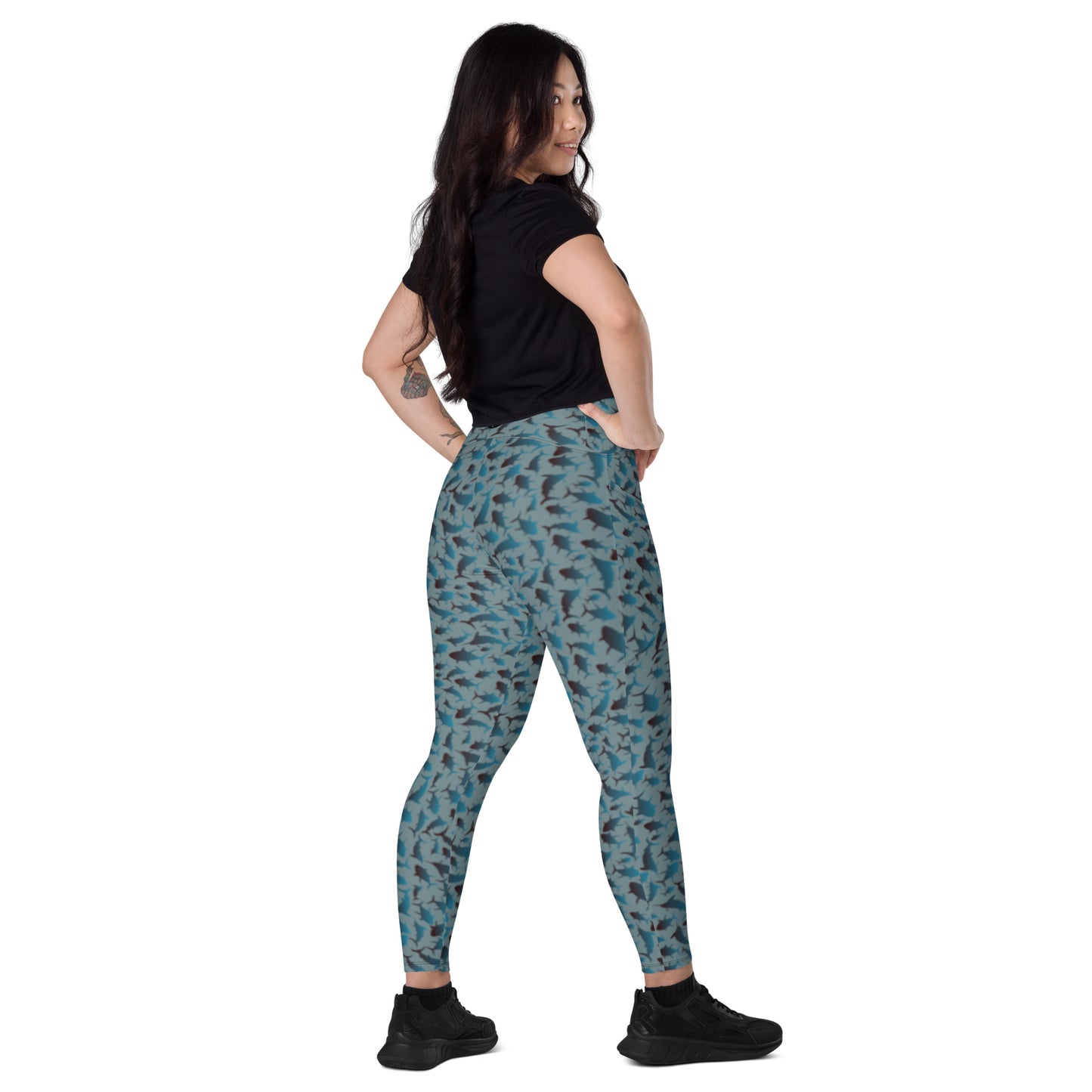 Scatter ombré on gothic Crossover leggings with pockets